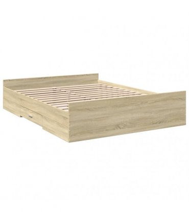 vidaXL Bed Frame with Drawers without Mattress Sonoma Oak 160x200 cm