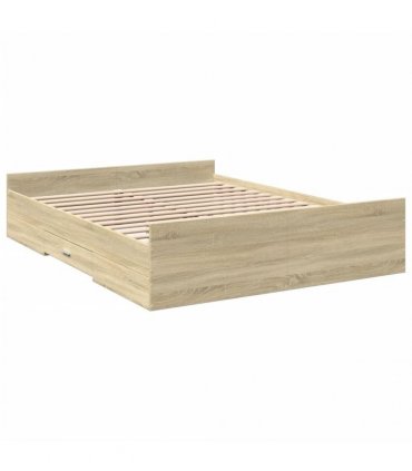 vidaXL Bed Frame with Drawers without Mattress Sonoma Oak 160x200 cm