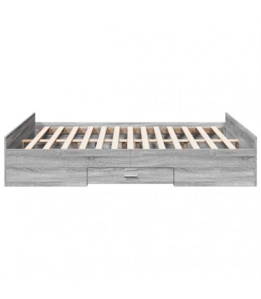 vidaXL Bed Frame with Drawers without Mattress Grey Sonoma 160x200 cm