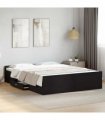 vidaXL Bed Frame with Drawers without Mattress Black 150x200 cm