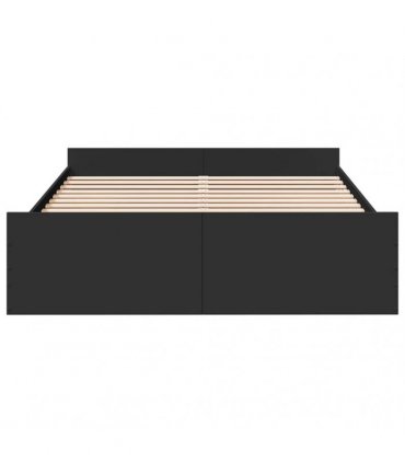 vidaXL Bed Frame with Drawers without Mattress Black 150x200 cm