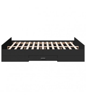 vidaXL Bed Frame with Drawers without Mattress Black 150x200 cm