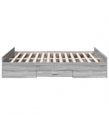 vidaXL Bed Frame with Drawers without Mattress Grey Sonoma 150x200 cm
