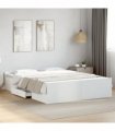 vidaXL Bed Frame with Drawers without Mattress White 140x200 cm