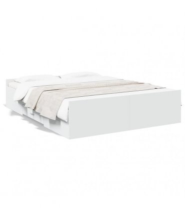 vidaXL Bed Frame with Drawers without Mattress White 140x200 cm