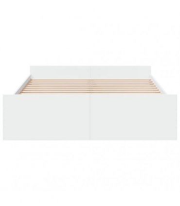 vidaXL Bed Frame with Drawers without Mattress White 140x200 cm