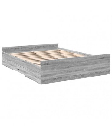 vidaXL Bed Frame with Drawers without Mattress Grey Sonoma 140x200 cm