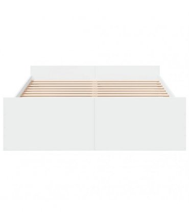 vidaXL Bed Frame with Drawers without Mattress White 135x190 cm
