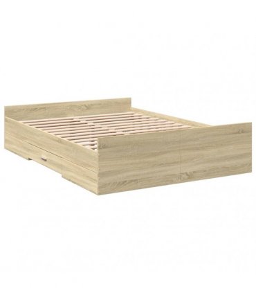 vidaXL Bed Frame with Drawers without Mattress Sonoma Oak 135x190 cm