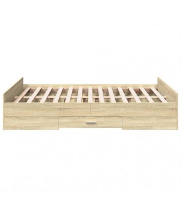 vidaXL Bed Frame with Drawers without Mattress Sonoma Oak 135x190 cm