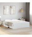 vidaXL Bed Frame with Drawers without Mattress White 120x190 cm