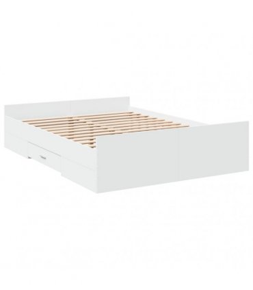 vidaXL Bed Frame with Drawers without Mattress White 120x190 cm