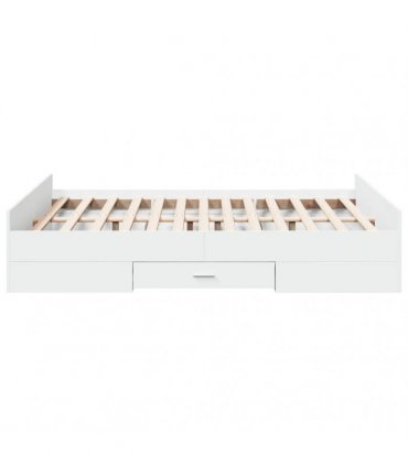 vidaXL Bed Frame with Drawers without Mattress White 120x190 cm