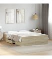 vidaXL Bed Frame with Drawers without Mattress Sonoma Oak 120x190 cm