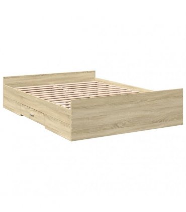 vidaXL Bed Frame with Drawers without Mattress Sonoma Oak 120x190 cm