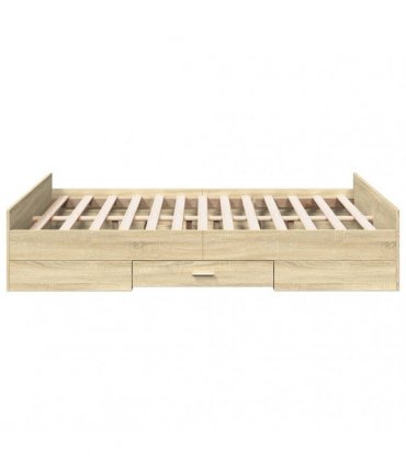 vidaXL Bed Frame with Drawers without Mattress Sonoma Oak 120x190 cm