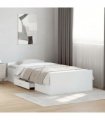 vidaXL Bed Frame with Drawers without Mattress White 100x200 cm