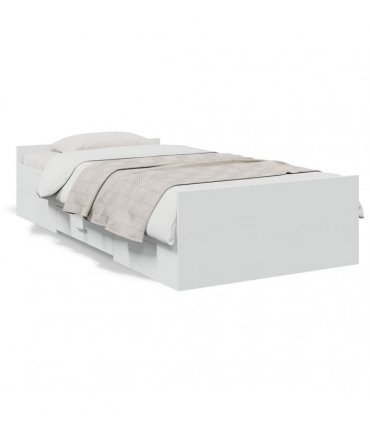 vidaXL Bed Frame with Drawers without Mattress White 90x200 cm