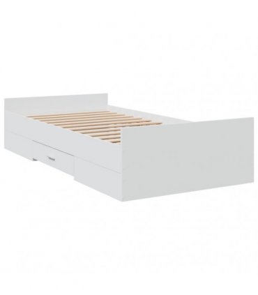 vidaXL Bed Frame with Drawers without Mattress White 90x200 cm