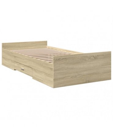 vidaXL Bed Frame with Drawers without Mattress Sonoma Oak 90x200 cm