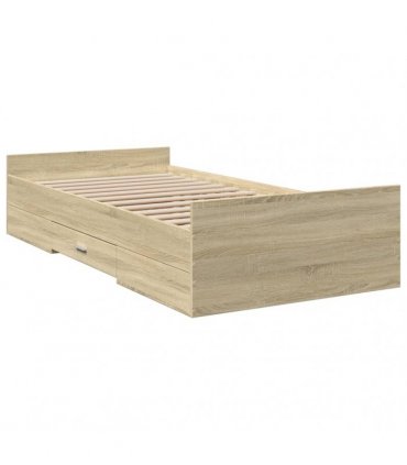 vidaXL Bed Frame with Drawers without Mattress Sonoma Oak 90x200 cm