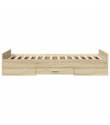vidaXL Bed Frame with Drawers without Mattress Sonoma Oak 90x200 cm