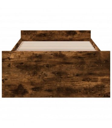 vidaXL Bed Frame with Drawers without Mattress Smoked Oak 90x190 cm