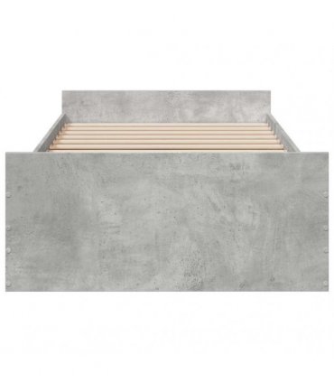 vidaXL Bed Frame with Drawers without Mattress Concrete Grey 75x190 cm