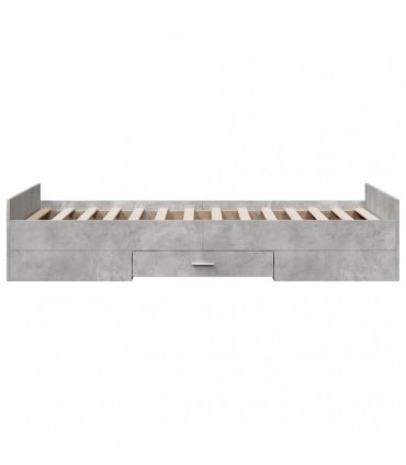 vidaXL Bed Frame with Drawers without Mattress Concrete Grey 75x190 cm