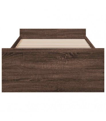 vidaXL Bed Frame with Drawers without Mattress Brown Oak 75x190 cm