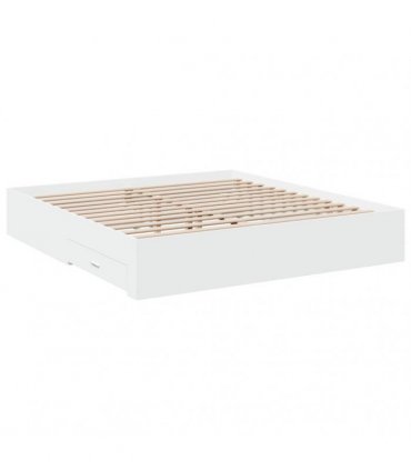 vidaXL Bed Frame with Drawers without Mattress White 200x200 cm