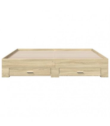 vidaXL Bed Frame with Drawers without Mattress Sonoma Oak 200x200 cm
