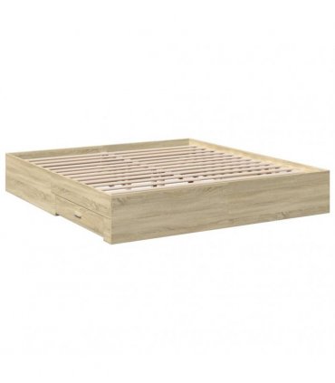 vidaXL Bed Frame with Drawers without Mattress Sonoma Oak 200x200 cm