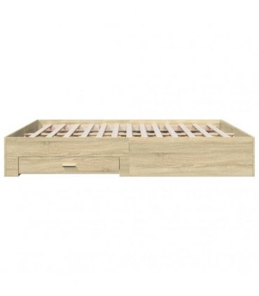 vidaXL Bed Frame with Drawers without Mattress Sonoma Oak 200x200 cm