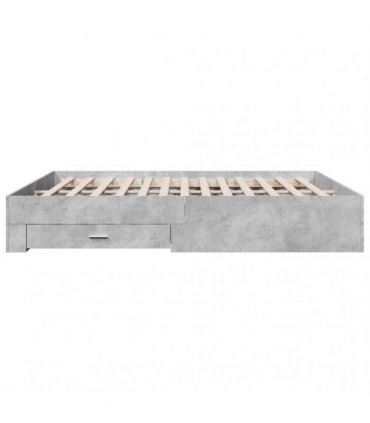 vidaXL Bed Frame with Drawers without Mattress Concrete Grey 200x200cm