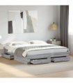 vidaXL Bed Frame with Drawers without Mattress Grey Sonoma 200x200 cm