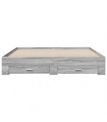 vidaXL Bed Frame with Drawers without Mattress Grey Sonoma 200x200 cm