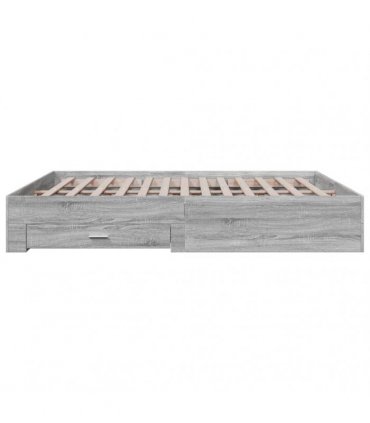 vidaXL Bed Frame with Drawers without Mattress Grey Sonoma 200x200 cm