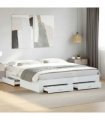 vidaXL Bed Frame with Drawers without Mattress White 180x200 cm