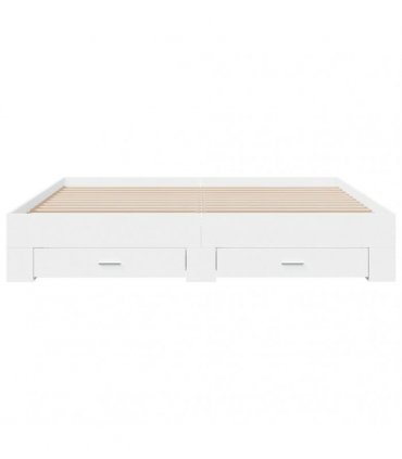 vidaXL Bed Frame with Drawers without Mattress White 180x200 cm