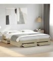 vidaXL Bed Frame with Drawers without Mattress Sonoma Oak 180x200 cm