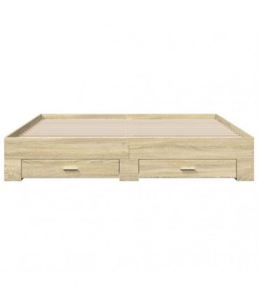 vidaXL Bed Frame with Drawers without Mattress Sonoma Oak 180x200 cm