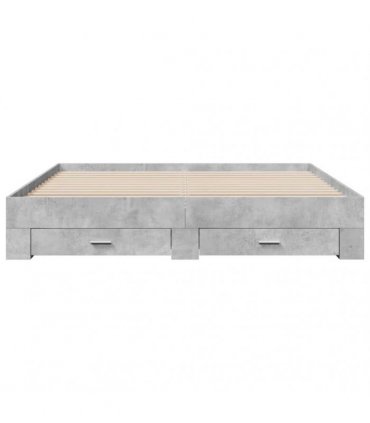 vidaXL Bed Frame with Drawers without Mattress Concrete Grey 180x200cm
