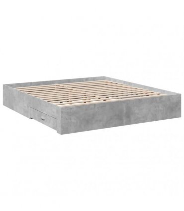 vidaXL Bed Frame with Drawers without Mattress Concrete Grey 180x200cm