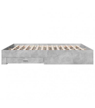 vidaXL Bed Frame with Drawers without Mattress Concrete Grey 180x200cm