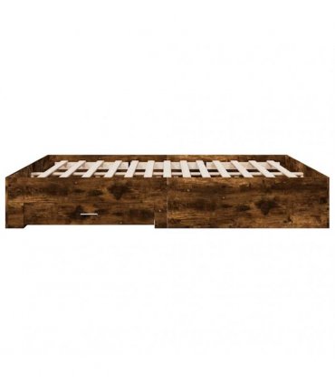vidaXL Bed Frame with Drawers without Mattress Smoked Oak 180x200 cm