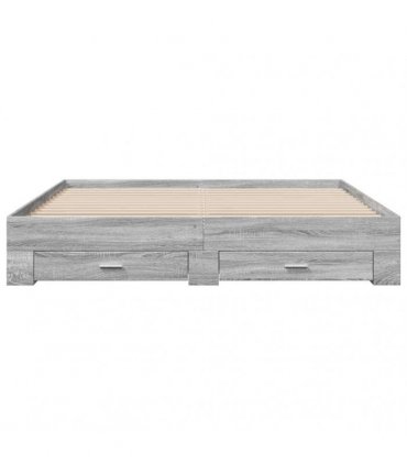 vidaXL Bed Frame with Drawers without Mattress Grey Sonoma 180x200 cm