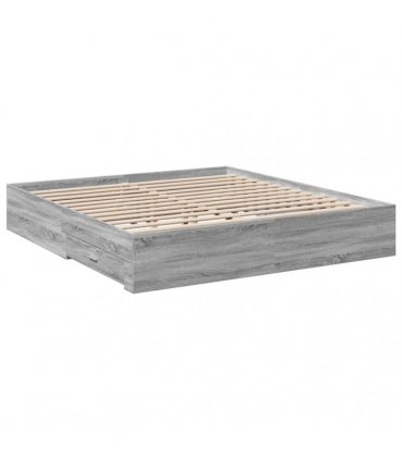 vidaXL Bed Frame with Drawers without Mattress Grey Sonoma 180x200 cm