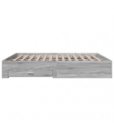 vidaXL Bed Frame with Drawers without Mattress Grey Sonoma 180x200 cm