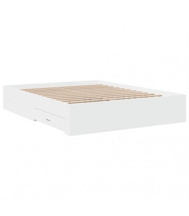 vidaXL Bed Frame with Drawers without Mattress White 160x200 cm